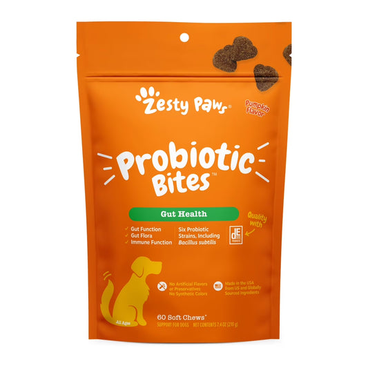 Probiotic Bites for Dogs, Pumpkin Flavor, 60 Count