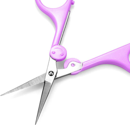 Eyebrow Scissors, Small Scissors for Facial, Nose, Eyebrow, Mustache, and Beard Hair Trimming & Grooming, Straight Edge, Purple Long Cap