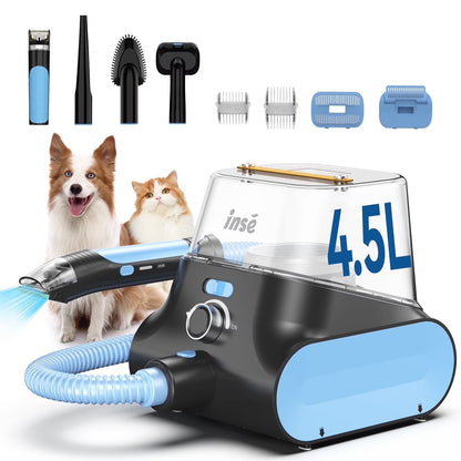 Grooming Vacuum, 4.5L Large Capacity Pet Grooming Kit & 5-In-1 Ultra-Low Noise Pet Grooming Vacuum for Dog, Cat