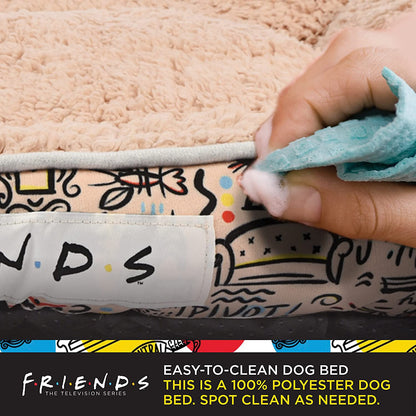 City Doodle Cuddler Dog Bed | Durable Washable Elevated Pet Mat from Warner Bros | Friends TV Show Merchandise for Dogs
