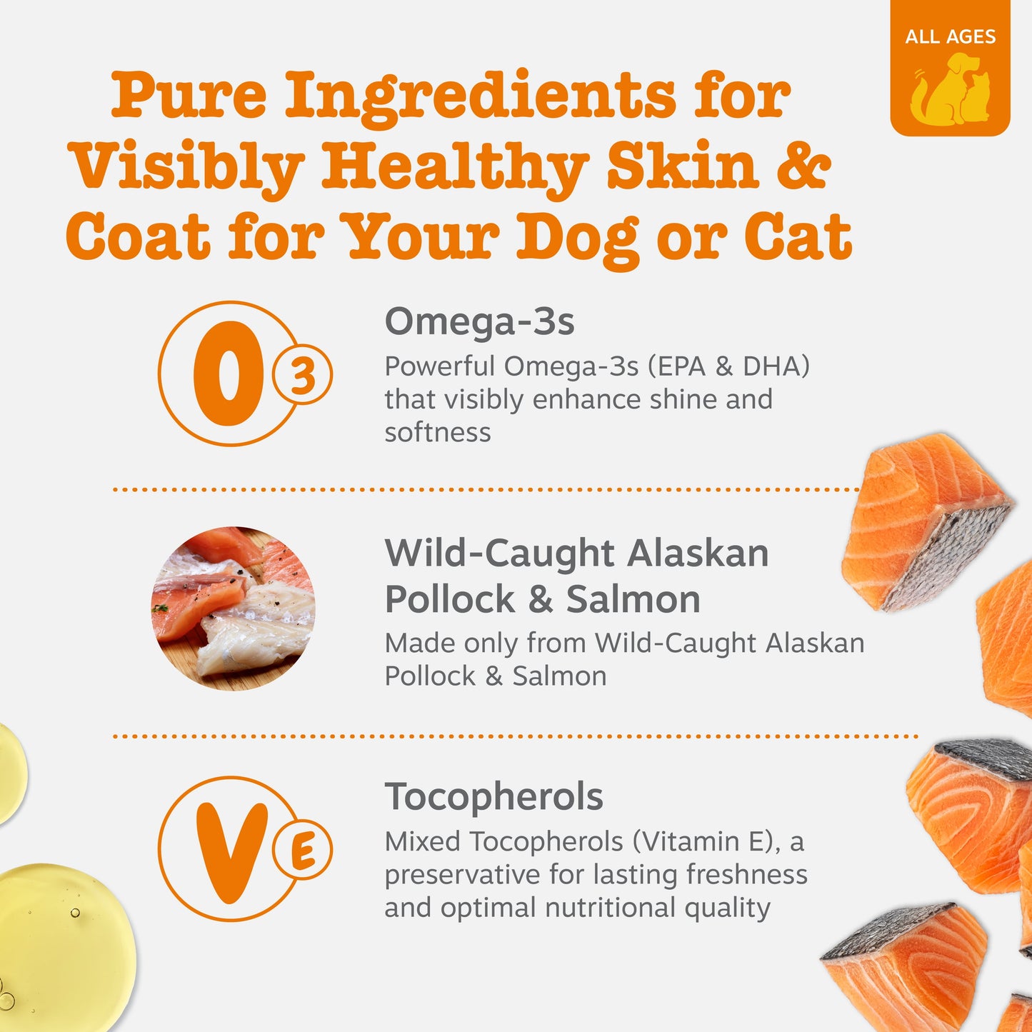 Wild Alaskan Omega + Salmon Oil for Dogs & Cats, Promotes a Healthy Coat & Skin, 16Oz