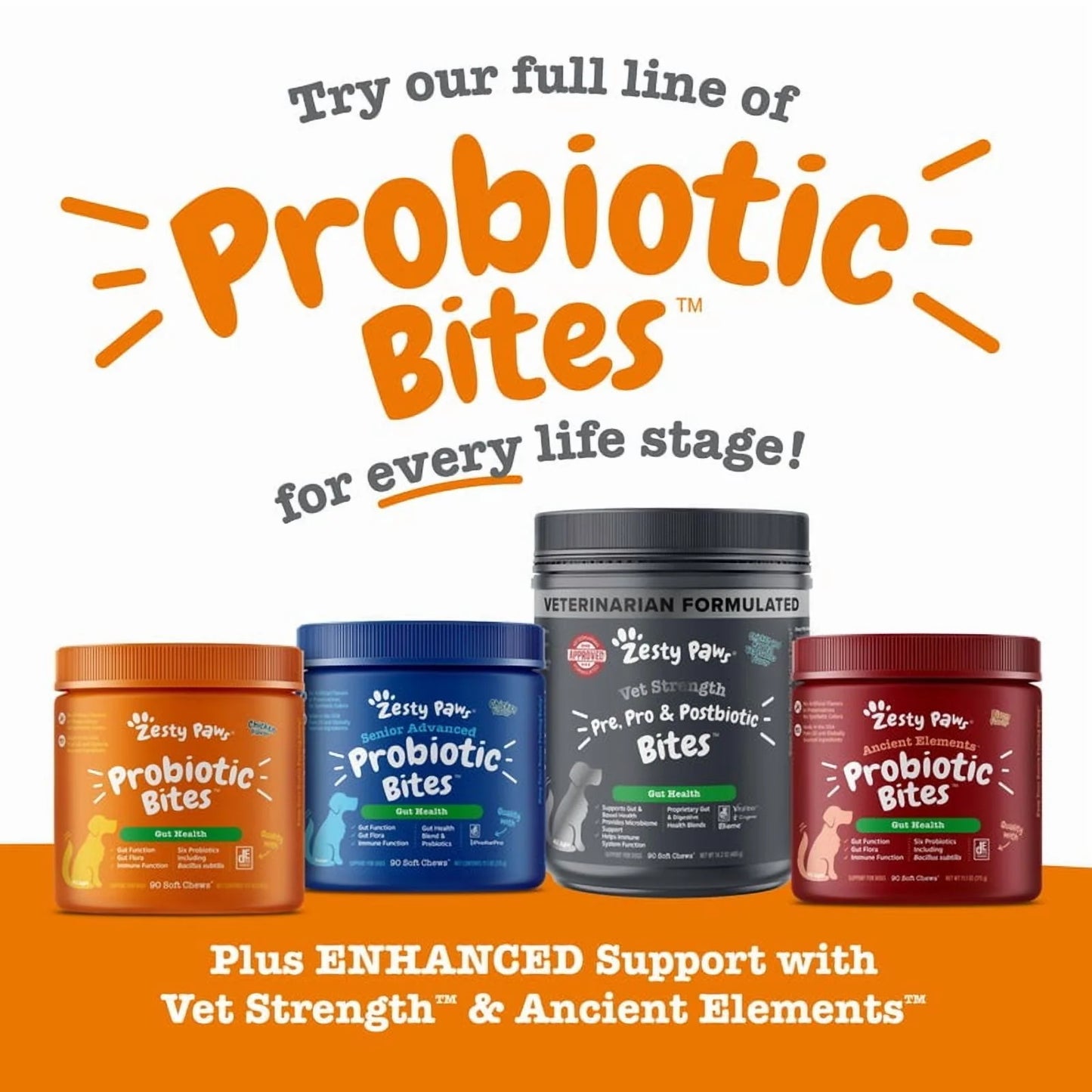 Probiotic Bites for Dogs, for Gut Health, Pumpkin 250Ct