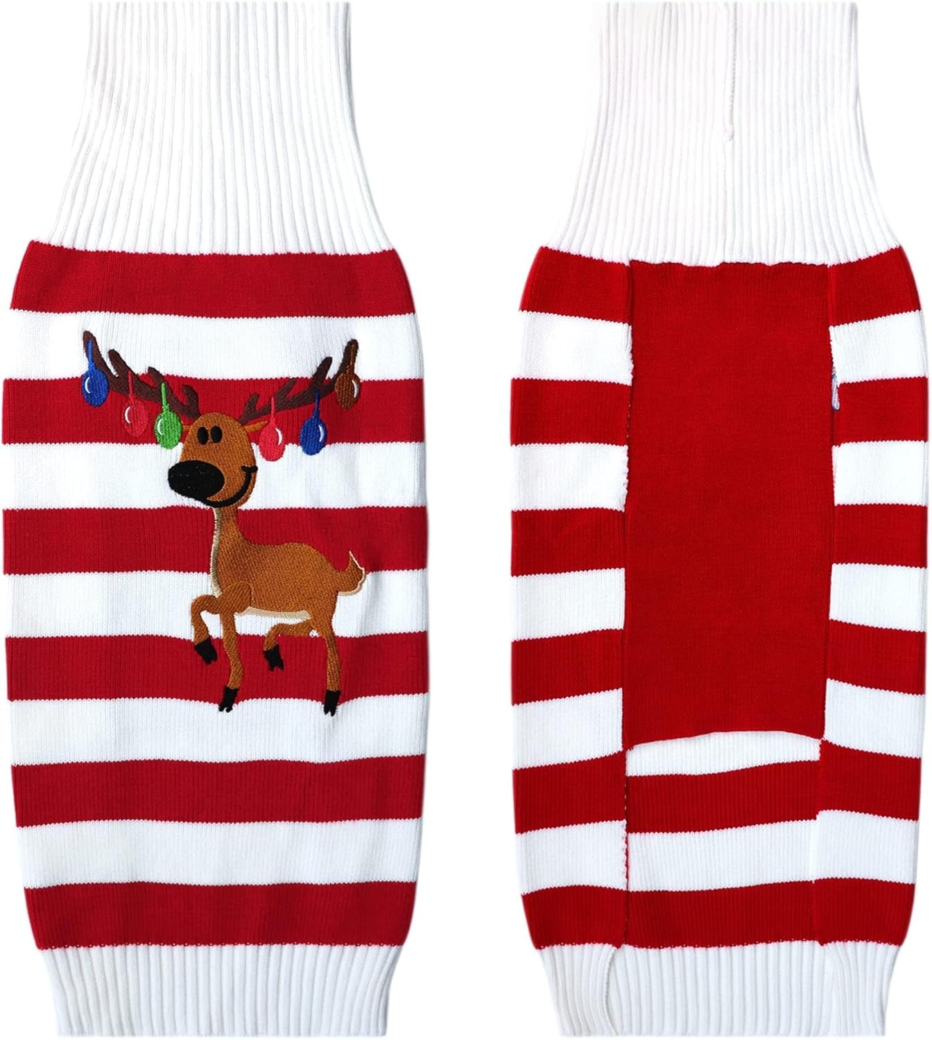 Dog Sweater Pet Christmas Elk Bells Sweaters Halloween Reindeer for Small Dog and Cat (M, Red)