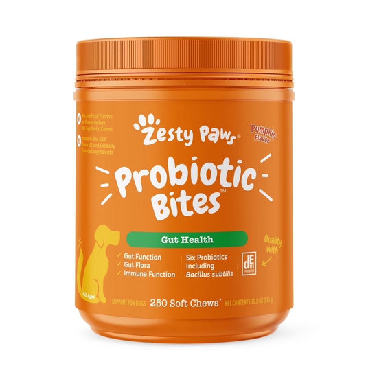Probiotic Bites for Dogs, for Gut Health, Pumpkin 250Ct