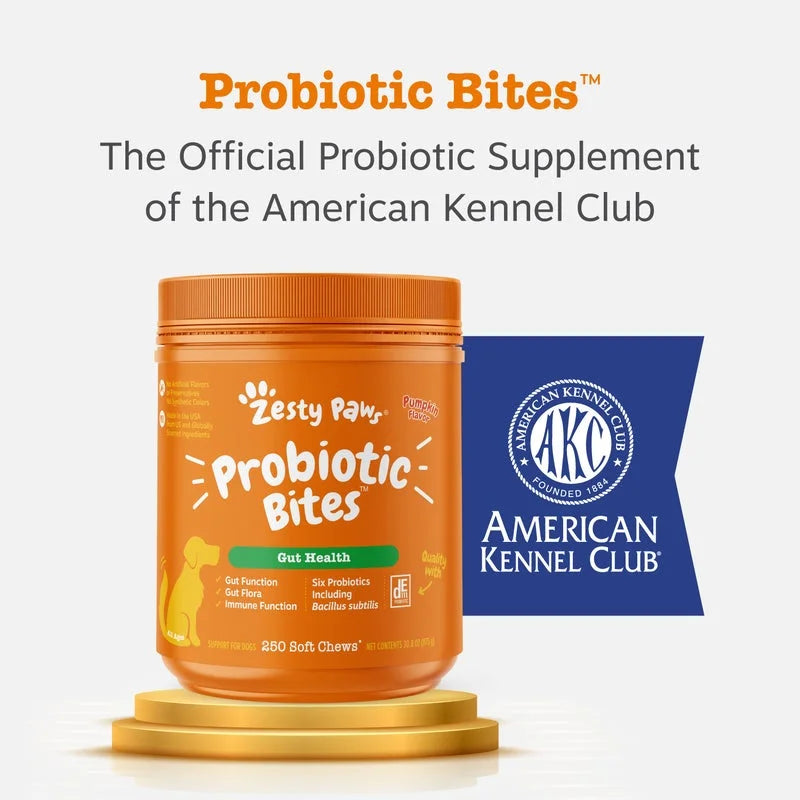 Probiotic Bites for Dogs, for Gut Health, Pumpkin 250Ct