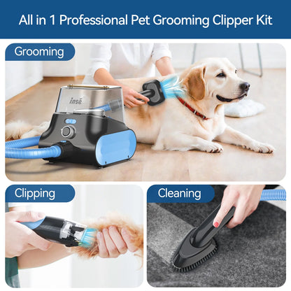 Grooming Vaccum, 4.5L Large Capacity Pet Grooming Kit & 5-In-1 Ultra-Low Noise Pet Grooming Vacu for Dog, Cat
