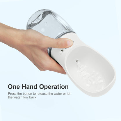 Dog Water Bottle, Leak Proof Portable Pet Water Bottles for Dogs, Puppy Water Dispenser with Drinking Feeder for Travel (Milk White 12Oz)