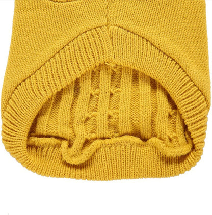 Small Dog Sweaters Knitted Pet Cat Warm Dog Sweatshirt Winter Clothes Kitten Puppy Sweater (Small,Yellow)