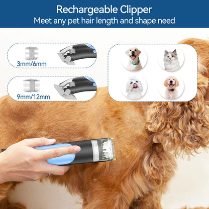 Grooming Vaccum, 4.5L Large Capacity Pet Grooming Kit & 5-In-1 Ultra-Low Noise Pet Grooming Vacu for Dog, Cat