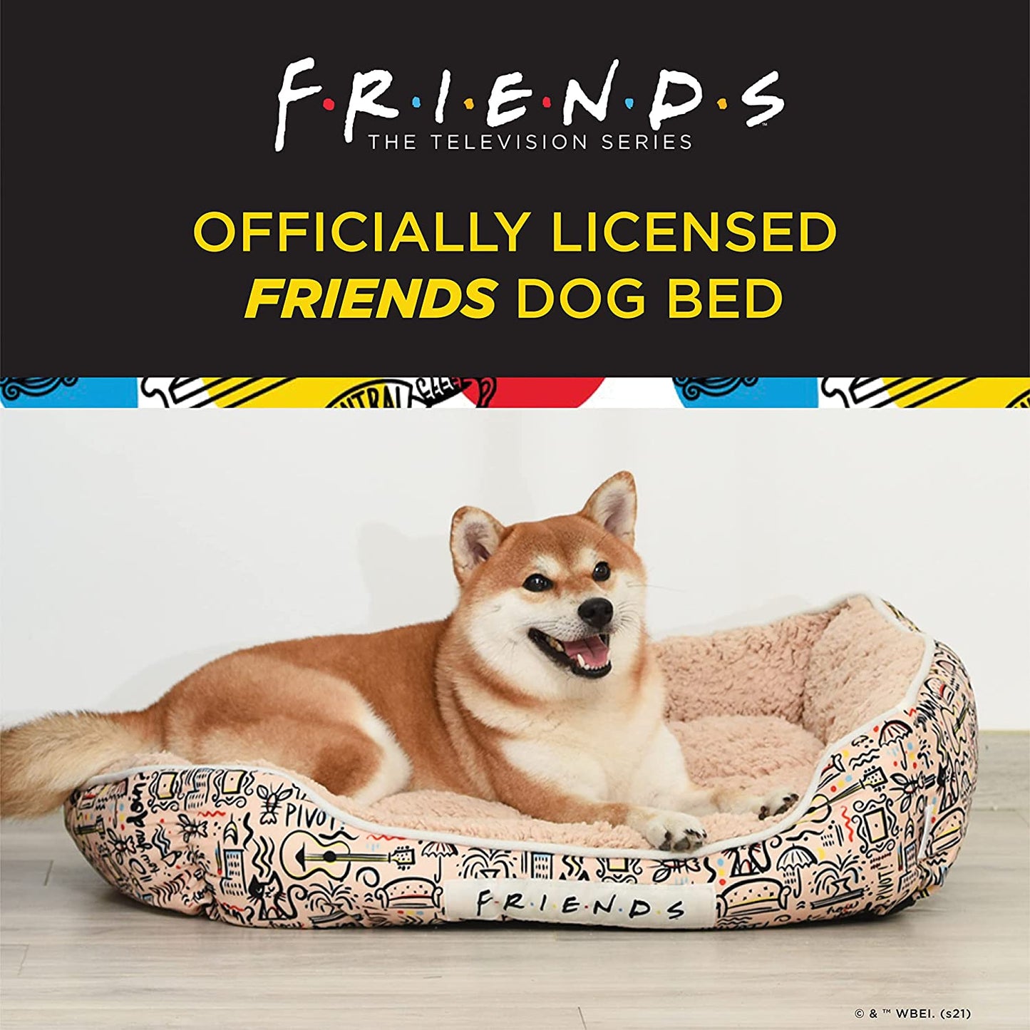 City Doodle Cuddler Dog Bed | Durable Washable Elevated Pet Mat from Warner Bros | Friends TV Show Merchandise for Dogs